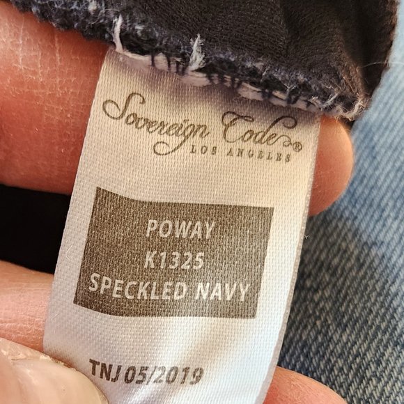 Sovereign Code Speckled Navy Waffle Knit Crewneck Sweatshirt Size 8 - Picture 12 of 13